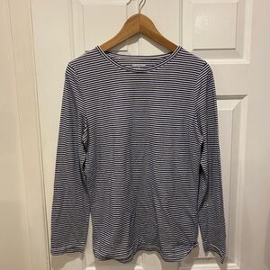 Kim Rogers Striped Long Sleeve Tee in Navy and White